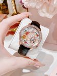 Đồng Hồ Nữ HANBORO 39mm – Đính Đá Sang Trọng, Mặt Số Nghệ Thuật, Dây Da Đen
