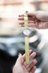 Đồng Hồ Nữ Swarovski Women's White Dial Leather Band Watch 5095643 Màu Vàng