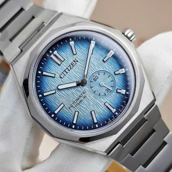 Đồng Hồ Nam Citizen Automatic Zenshin 60 Super Titanium NK5020-58L – Mặt Xanh Nhạt Chuyển Sắc, Super Titanium Siêu Nhẹ, Trữ Cót 60 Giờ