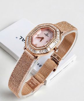 Đồng Hồ Nữ Carnival 8237L-VH-HK – Mặt Hồng Khảm Sang Trọng, Máy Quartz Thụy Sĩ, Dây Mesh Cao Cấp