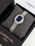 Đồng Hồ Nữ Carnival 8237L-VT-X – Mặt Xanh Thời Thượng, Máy Quartz Thụy Sĩ, Dây Mesh Cao Cấp