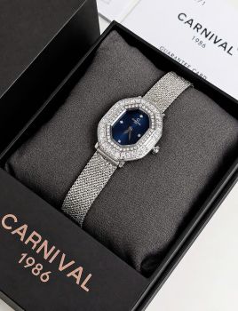 Đồng Hồ Nữ Carnival 8237L-VT-X – Mặt Xanh Thời Thượng, Máy Quartz Thụy Sĩ, Dây Mesh Cao Cấp