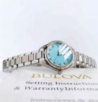 Đồng Hồ Bulova 96P250 Nữ Size 28mm Mặt Xanh Kim Cương
