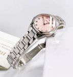 Đồng Hồ Bulova 96P249 Nữ Size 28mm Mặt Xanh Hồng Kim Cương