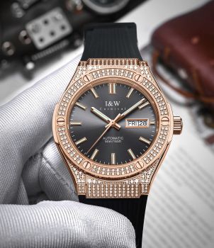 Đồng Hồ I&W Carnival 55851G3 Automatic – Sapphire, PVD Rose Gold, Full Đá Sang Trọng