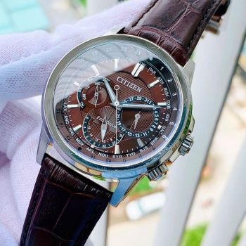 Đồng Hồ Nam Citizen Eco-Drive CBU2020-29X Màu Nâu - Năng lượng ánh sáng, đa chức năng World Time, thiết kế mạnh mẽ 44mm