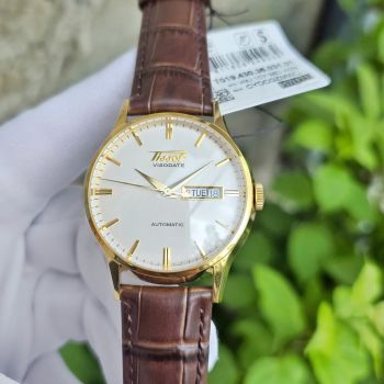 Đồng Hồ Tissot Automatic Visodate T019.430.36.031.01 – Phong Cách Vintage Thập Niên 1950, Vỏ Mạ Vàng Yellow Gold