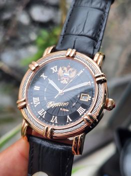 Đồng hồ Nga Poljot President chữ ký Putin phiên bản giới hạn mặt thừng đen, size 40 máy automatic 252Ck142