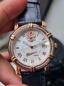 Đồng hồ Nga Poljot President chữ ký Putin phiên bản giới hạn mặt thừng trắng, size 40 máy automatic 252Ck143