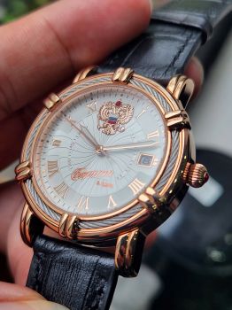 Đồng hồ Nga Poljot President chữ ký Putin phiên bản giới hạn mặt thừng trắng, size 40 máy automatic 252Ck143