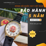 Đồng hồ Quốc Huy Bản Đồ Việt Nam phiên bản giới hạn 2 loại dây kim loại và dây da 252VN139