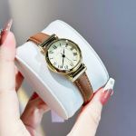 Đồng Hồ Anne Klein Gold-Tone And Honey Leather Strap Ladies Watch AK/2246CRHY Màu Trắng Vàng