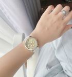 Đồng hồ MK Oversized Jessa Silver Tone & Embossed Silicone Watch Michael Kors