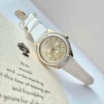 Đồng hồ MK Oversized Jessa Silver Tone & Embossed Silicone Watch Michael Kors