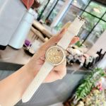 Đồng hồ MK Oversized Jessa Silver Tone & Embossed Silicone Watch Michael Kors
