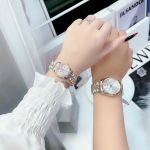 Đồng Hồ AMICA for woman Thiết kế kinh điển Rolex, Quai kim loại demi Kính sapphire mặt khảm