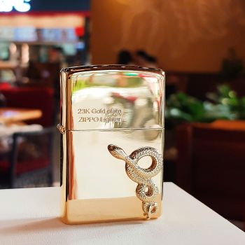 Zippo Rắn Mạ Vàng 23K – Tuyệt Phẩm Đón Năm Tỵ 2025 | Bản Giới Hạn Limited