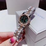 Đồng Hồ AMICA for woman Thiết kế kinh điển Rolex, Quai kim loại demi Kính sapphire  mặt xanh đậm