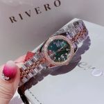 Đồng Hồ AMICA for woman Thiết kế kinh điển Rolex, Quai kim loại demi Kính sapphire  mặt xanh đậm