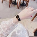 Đồng hồ Movado Museum 0607320 Watch For Women Máy pin Thuỵ Sỹ - Size 28mm - Mặt kính sapphire nguyên khối - Dây da đen chính hãng viền rose đẹp kinh điển - Chịu nước 30m