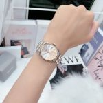 Đồng Hồ AMICA for woman Thiết kế kinh điển Rolex, Quai kim loại demi Kính sapphire mặt khảm