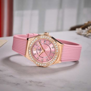 Đồng hồ Carnival 8168L2 phiên bản viền đá khảm trai hồng – Hiện đại, nữ tính và sang trọng