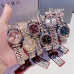 Đồng Hồ AMICA for woman Thiết kế kinh điển Rolex, Quai kim loại demi Kính sapphire nhiều màu