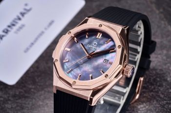 Đồng hồ Carnival 8168G-VH-DCS-DK Automatic – Sang trọng và đẳng cấp với mặt khảm trai viền Gold Rose
