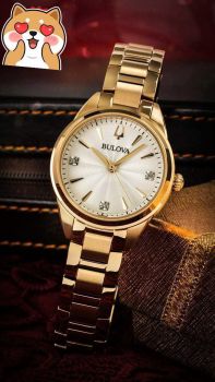 Đồng hồ Bulova 97P150 Nữ – Đính Diamond, Dây PVD Vàng Sang Trọng