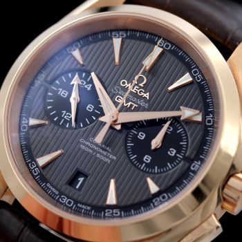 Đồng hồ Omega Seamaster Aqua Terra 150m GMT Chronograph 231.53.43.52.06.001 – Siêu phẩm vàng khối 18K đẳng cấp dành cho giới sưu tầm
