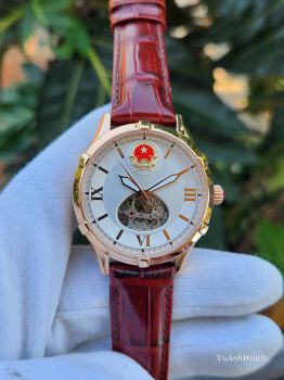 Đồng hồ Quốc Huy Việt Nam Phiên Bản Open Heart Vỏ Mạ Vàng hồng 252VN233