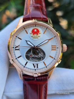 Đồng hồ Quốc Huy Việt Nam Phiên Bản Open Heart Vỏ Mạ Vàng hồng 252VN233