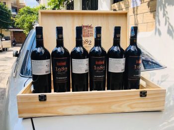 SET GỖ 6 CHAI VANG ĐỎ  Vang  pháp 1982 CABERNET FRANC 2018 - 13.5%