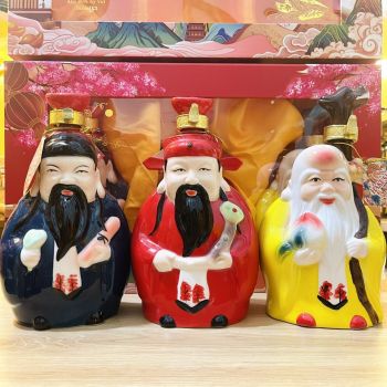 Set rượu Tam Tiên Phúc Lộc Thọ HOA ANH ĐÀO - Rượu whisky Nhật 40 độ