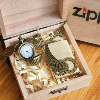 Bật lửa ZIPPO STEAMPUNK – SET QUÀ TẶNG ĐỒNG HỒ ĐẬM CHẤT CƠ KHÍ & VINTAGE