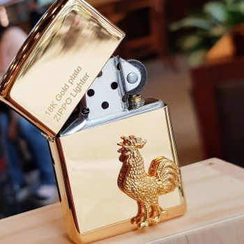 Zippo Tuổi Dậu Mạ Vàng 18K – Siêu Phẩm Mới Nhất 2025