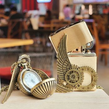 Bật lửa ZIPPO STEAMPUNK – SET QUÀ TẶNG ĐỒNG HỒ ĐẬM CHẤT CƠ KHÍ & VINTAGE