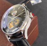 Đồng hồ Tổng thống hở tim mặt đen vỏ thép 6500050