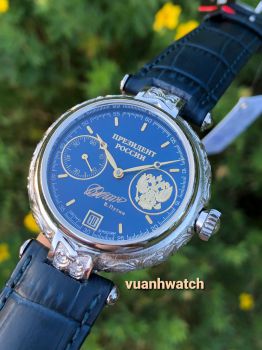 Đồng hồ Poljot Tổng thống Nga bạc đúc nguyên khối 3105  252BD007
