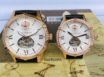 Đồng hồ Đôi Tổng thống Nga President mặt trắng hở tim DOI001