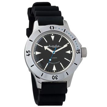 Vostok Amphibia 120 (120512) - Vostok Amphibian Russian Military Watch Auto Diver 200m Black 120512 / 2416B