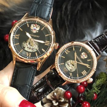 Đồng hồ Đôi Tổng thống Nga President mặt trắng hở tim DOI003