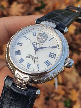 Đồng hồ Nga Tổng thống President bạc đúc nguyên khối automatic 252BD008