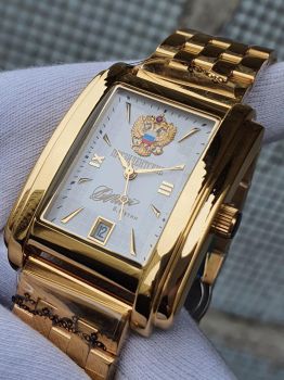 Đồng hồ chữ ký Tổng thống President dáng vuông mặt trắng 25252KL