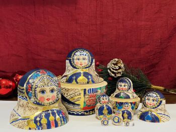 Búp bê Nga Matryoshka gỗ, vẽ thủ công 10 con 10BB001