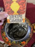 Ấm nước Nga Samovar đời Liên Xô vẽ thủ công, vỏ đồng thau, dáng trái bí 5 lít