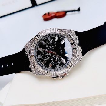 Đồng Hồ Nam Guess Quartz Black Silicone Men's Watch GW0208G1 Màu Đen