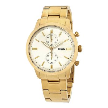 Đồng Hồ Nam Fossil Townsman Chronograph Cream Dial Men's Watch FS5348 Màu Vàng Gold