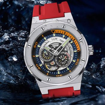 Đồng Hồ Nam I&W Carnival 619G1 Automatic Màu Bạc Phối Đỏ