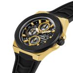 Đồng Hồ Nam Guess Black Front Runner Silicone Watch GW0577G2 Màu Đen Vàng